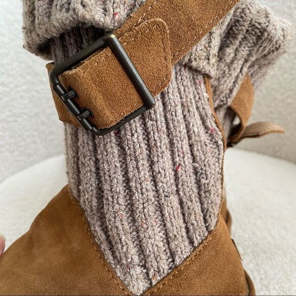 Chestnut Uggs Cambridge Knit Suede 1003175 Boots Booties 6 - Picture 6 of 10